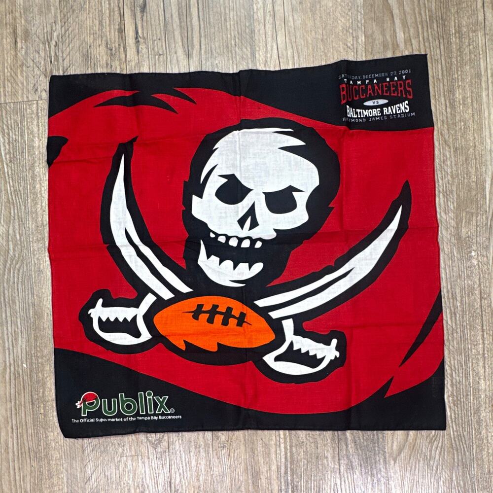Publix Tampa Bay Buccaneers vs Baltimore Ravens NFL Flag Bandana 12/29/2001